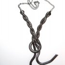 32" Gunmetal Braided Mesh Chain Sweater Necklace NP940
