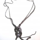 32" Gunmetal Multi Chain Twisted Hoop Sweater Necklace NP941