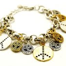 Two Tone Peace Sign Charm Bracelet BR74