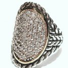 925 Sterling Silver Chunky Twisted Cable Designer Style CZ Ring WR101 925 Sterling Silver Chunky Twisted Cable Designer Style CZ Ring WR101