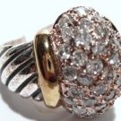 925 Sterling Silver Chunky  Designer Style Cable CZ Ring WR104 Sz 6