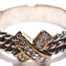 925 Sterling Silver Designer Style Twisted Cable CZ Ring WR105 Sz 5, 8
