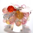 Trendy MULTICOLOR Dazzling Sequin Beads Cha Cha Ring OS39