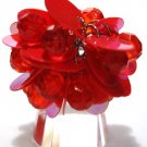 Trendy RED Dazzling Sequin Beads Cha Cha Ring OS39