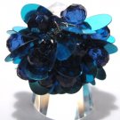 Trendy DARK BLUE Dazzling Sequin Beads Cha Cha Ring OS39 Trendy DARK BLUE Dazzling Sequin Beads Cha Cha Ring OS39