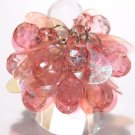 Trendy PINK Dazzling Sequin Beads Cha Cha Ring OS39