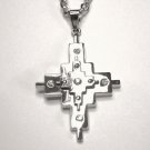 CZ Double Layer Stainless Steel Cross Pendant NP49