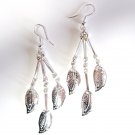 3" Dangle Leaf Clear CZ Earrings EA162