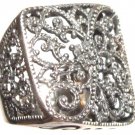 Stunning Wavy Square Filigree 925 Sterling Silver Fashion Ring WR107 Sz 6.5 Stunning Wavy Square Filigree 925 Sterling Silver Fashion Ring WR107 Sz 6.5