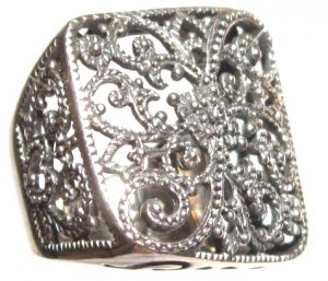 Stunning Wavy Square Filigree 925 Sterling Silver Fashion Ring WR107 Sz 6.5