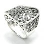 Stunning Wavy Square Filigree 925 Sterling Silver Fashion Ring WR107 Sz 6.5