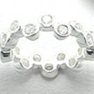 925 Sterling Silver Clear CZ Bubble Eternity Ring WR111 sz 6, 7