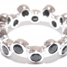 925 Sterling Silver Black CZ Bubble Eternity Ring WR112 Sz 6 925 Sterling Silver Black CZ Bubble Eternity Ring WR112 Sz 6