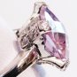 Exquisite 13mm Sparkling Pink CZ 925 Sterling Silver Ring WR115 Sz 6, 6.5, 8