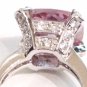 Exquisite 13mm Sparkling Pink CZ 925 Sterling Silver Ring WR115 Sz 6, 6.5, 8