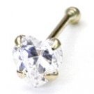925 Sterling Silver Heart Shape Sparkling Clear CZ Nose Stud Pin 18G BJ76 925 Sterling Silver Heart Shape Sparkling Clear CZ Nose Stud Pin 18G BJ76