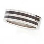 8mm Black Carbon Fiber High Polish Stainless Steel Ring SSR02 Sz 9 or 11