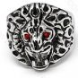 Lion Head Chunky Stainless Steel Ring SSR04, Sz 8
