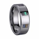Abalone Shell Inlay Tungsten Carbide Ring TU6003 Sz 4 to 14 Abalone Shell Inlay Tungsten Carbide Ring TU6003 Sz 4 to 14