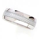 8mm Silver Carbon Fiber Stainless Steel Ring SSR06 Sz 12 8mm Silver Carbon Fiber Stainless Steel Ring SSR06 Sz 12