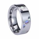Abalone Shell Inlay Tungsten Carbide Ring TU6000 Sz 4, 13 or 14 Abalone Shell Inlay Tungsten Carbide Ring TU6000 Sz 4, 13 or 14