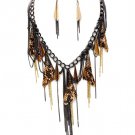 Copper Gun Metal Gold Mesh Chains Cascade Drop Chunky Necklace NP1013 Copper Gun Metal Gold Mesh Chains Cascade Drop Chunky Necklace NP1013