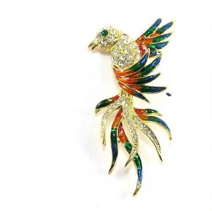 3.25" Stunning Crystal Pave Exotic Bird of Paradise Brooch BP72