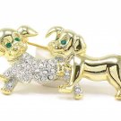 2" Adorable Crystal Pave Puppy Dog Puppies Brooch Pin BP69 2" Adorable Crystal Pave Puppy Dog Puppies Brooch Pin BP69