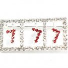 Lucky # 7 Crystal Casino Slot Rhodium Finish Brooch BP48