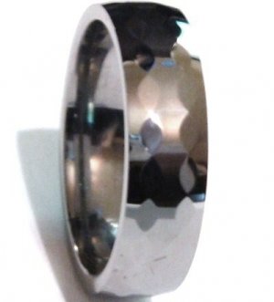 6mm High Polish Multi Faceted Tungsten Carbide Ring TU3048 Sz 9.5