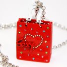 3D Crystal Heart Red Shopping Bag Sweater Pendant NP21 3D Crystal Heart Red Shopping Bag Sweater Pendant NP21