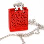 3D Crystal Heart Red Shopping Bag Sweater Pendant NP21