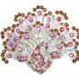 Stunning Pink Red Amber Crystal Paved Rhodium Peacock Brooch Pin BP32