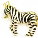 Adorable Gold Black Enamel Zebra Brooch BP51 Adorable Gold Black Enamel Zebra Brooch BP51