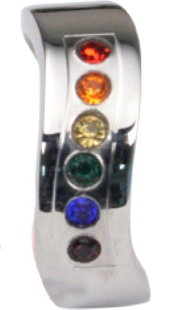 5mm Gay Pride Rainbow Cz Wavy Stainless Steel Ring SSR17 Sz: 5, 6, 7, 8, 10