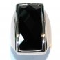 Chunky Faceted Black Onyx Stainless Ring SSR2387 Size 6.5