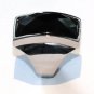 Chunky Faceted Black Onyx Stainless Ring SSR2387 Size 6.5