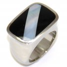 Black Onyx Abalone Stainless Steel Ring SSR2799