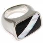 Black Onyx Abalone Stainless Steel Ring SSR2799
