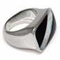 Black Onyx Abalone Stainless Steel Ring SSR2799