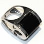 Black Onyx Chunky Stainless Steel Statement Ring SSR4926