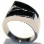 Black Onyx Chunky Stainless Steel Statement Ring SSR4950