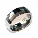 Unisex High Polish Multi Faceted Tungsten Carbide Ring TU3095