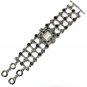 Black / Clear Crystal Pave Gunmetal Toggle Watch WW116