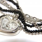 Floating Crystals Heart Face Multi Chain Watch WW121