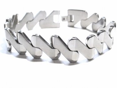 Satin Finish Shiny Stainless Steel Bracelet SSB6084