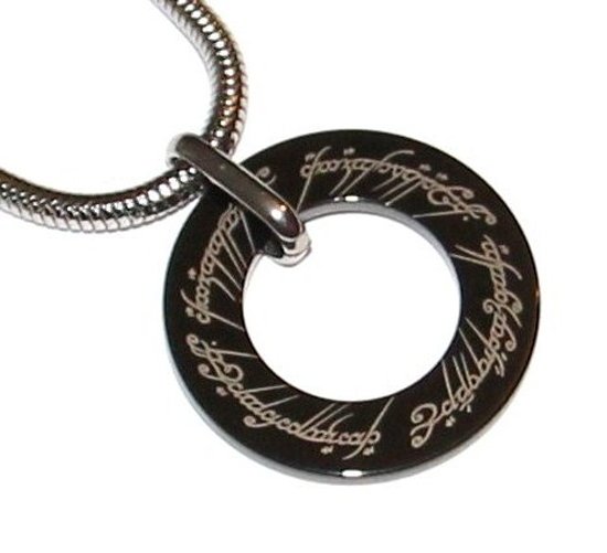 Black Tungsten Lord of the Rings Pendant SS Chain NP3001