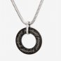 Black Tungsten Carbide Lord of the Rings Pendant with Stainless Steel Chain NP3001