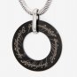 Black Tungsten Carbide Lord of the Rings Pendant with Stainless Steel Chain NP3001