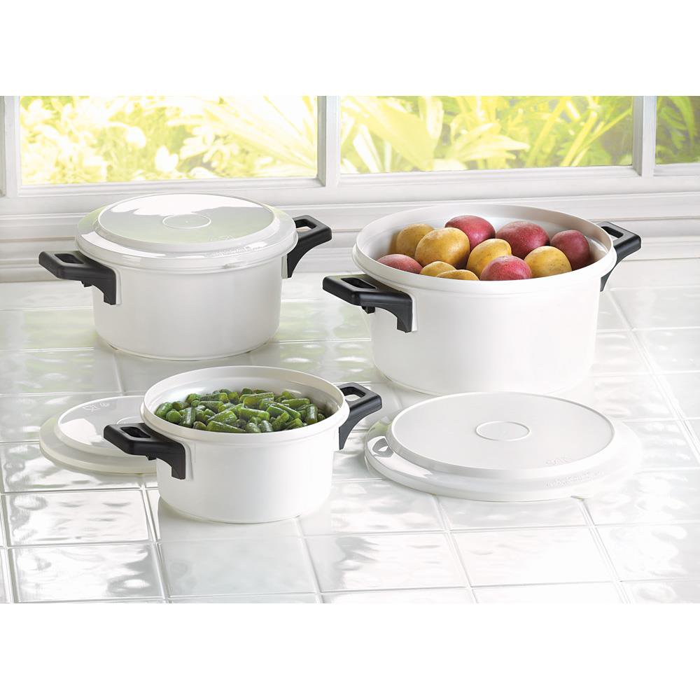 MICROWAVE COOKING POTS WITH LIDS